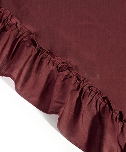 Ellis Curtain Stacey 54-by-13 Inch Ruffled Filler Valance (Merlot) - color: Merlot