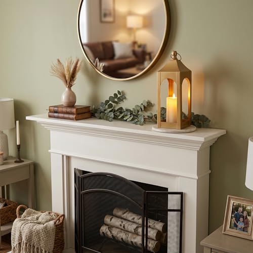 Modern Farmhouse Lantern Decor Metal Decorative Hanging Candle Lanterns - size: Medium-Golden
