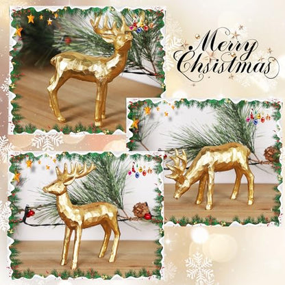 Lulu Home 3 PCS Christmas Tabletop Decorations, Resin Reindeer Peer - style: 3 Peers