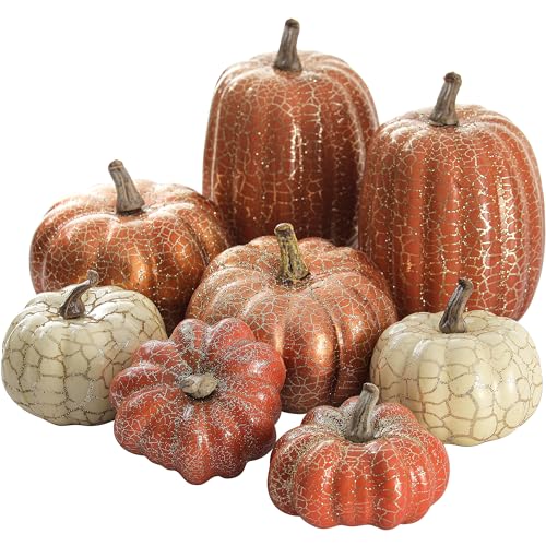 Artgar Pumpkin Decor, 8 PCS Halloween Pumpkin - color: 8pcs Cracked Pumpkins
