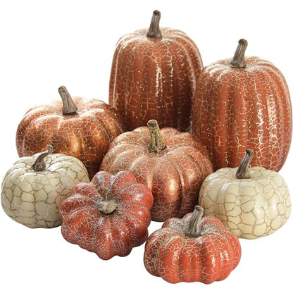 Artgar Pumpkin Decor, 8 PCS Halloween Pumpkin - color: 8pcs Cracked Pumpkins