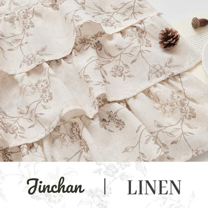 jinchan Alisa Ruffled Floral Valance Curtain 18 Inch 1 Panel Taupe on Linen - color: Alisa Taupe on Linen