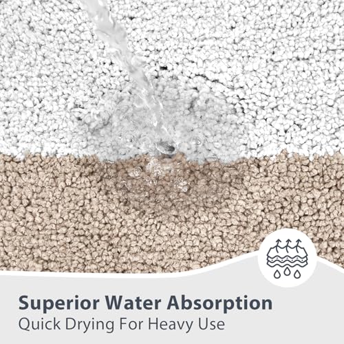 anllugs Bathroom Rugs, 24" x 60" Soft Bath Rugs, Beige & White - color: Beige & White, size: 24" X 60"