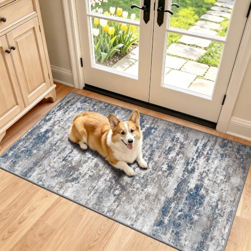 Entryway Runner Rug 2x4ft,Non Slip Carpet Runner,Multi - color: Abstract-multi, size: 2' x 4' (Runner)