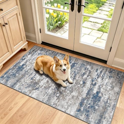 Entryway Runner Rug 2x4ft,Non Slip Carpet Runner,Multi - color: Abstract-multi, size: 2' x 4' (Runner)