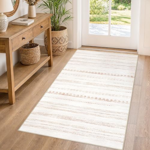 Nakagishi Boho 3x5 Area Rug Living Room Rugs Machine Washable Beige/Brown - color: Beige Brown, size: 3' X 5' (Rectangular)
