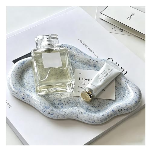 Jewelry Tray for Women, Cloud Shape Ceramic Trinket Dish, Jewelry Organizer Storage Holder for Ring Earring Bracelet Necklace, Ring Tray (Stone Blue) - color: Stone Blue