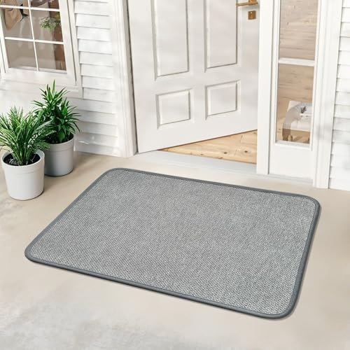 HDFK Dot Front Door Mat Grey 35x24inches Non-Slip Low-Profile Indoor - color: Solid Gray, size: 35"x24"