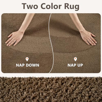 3x5 Beige Brown Solid Area Rug Washable Non-Slip Soft for Bedroom Kitchen - color: 13 Beige Brown Solid, size: 3' x 5' (Rectangular)
