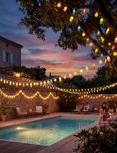 8.5Ft Popsicle and Lemon String Lights Outdoor, 10 LED Party Lights Plug in - color: Popsicle and Lemon String Lights