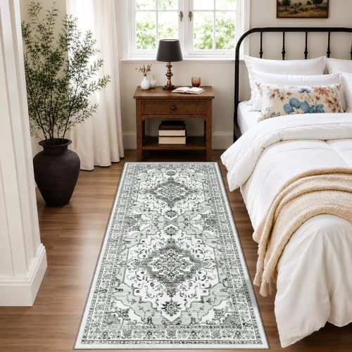 Arenarug 2x6 Washable Runner Rug for Hallway, Light Grey - color: Light Grey, size: 2' x 6' (Runner)