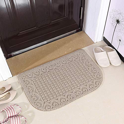 COSY HOMEER 27x18 Half Round Kitchen Rug,Non Slip Washable Mat,Beige 1PC - color: Beige, size: 1'6" x 2'3" (Semicircular)