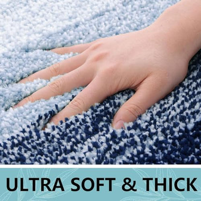 Arotive Microfiber Bathroom Rugs, Shaggy Soft Absorbent Bath Rug, 44x32 - color: Airy Blue, size: 44" X 32"