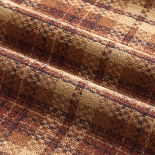 MIULEE Tartan Plaid Throw Pillow Covers Fall 18x18 Inch Reddish Brown - color: Reddish Brown, size: 18" x 18" (Pack of 2)