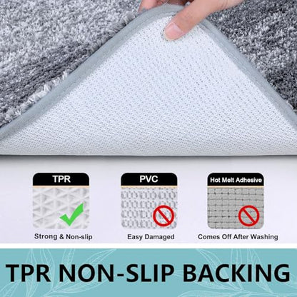 Arotive Microfiber Bathroom Rugs, Shaggy Soft Absorbent Bath Rug, 44x32 - color: Grey, size: 44" X 32"