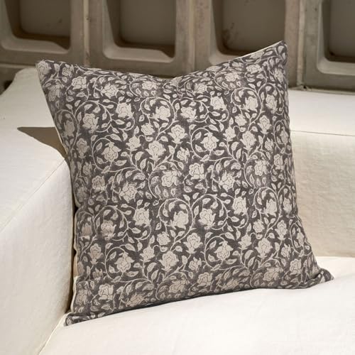DOMVITUS Floral Pillow Covers 18x18, Throw Pillows for Couch, Floral Print Pillow Cover, Decorative Neutral Accent Throw Pillow Covers for Living Room, 1PC, Taupe - color: Taupe, size: 18" x 18" (Pack of 1)