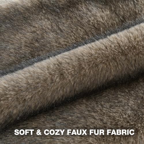 FUTEI Pack of 2 Faux Raccoon Fur Throw Pillow Covers 45 x 45 cm, Gray Green - color: Gray Green