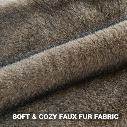 FUTEI Pack of 2 Faux Raccoon Fur Throw Pillow Covers 45 x 45 cm, Gray Green - color: Gray Green