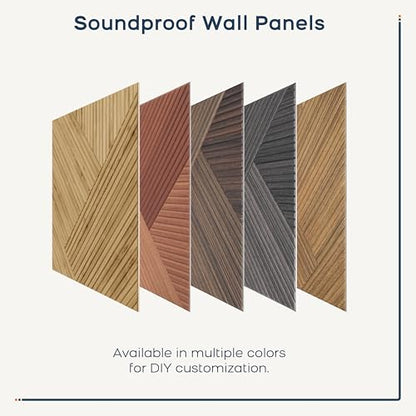 BUBOS 6-Pack Acoustic Panels, Wood Grain Sound Absorbing Panels, 23.6x23.6 - color: Deep Diamond Weave, size: 72 * 48 Inches