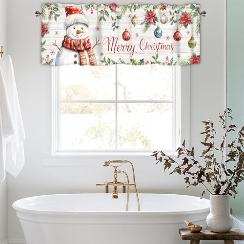 Christmas Kitchen Curtain Valances for Windows 42 x 12 Inch - color: Christmas-sy-sd0785, size: 42"W x 12"L (Pack of 1)