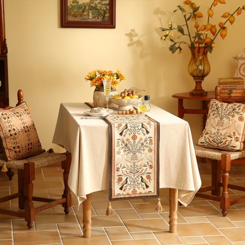 bilin gaier Designer French Linen Extra Long Table Runner,118"x12"-Seville - color: Seville, size: 12"*118"
