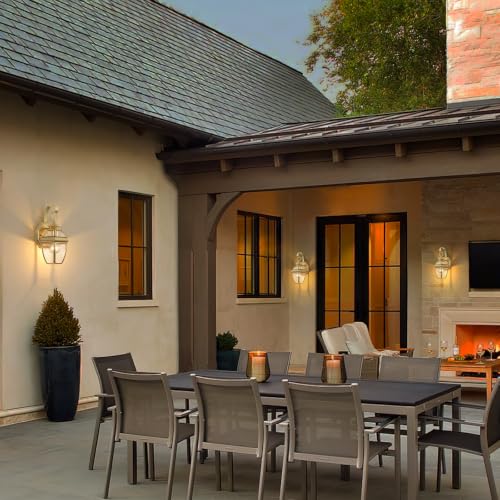 Solid Brass Outdoor Wall Light Fixtures, 12.6", 1-Pack - color: Polished Brass - 1 Pack, size: 12.6 inch
