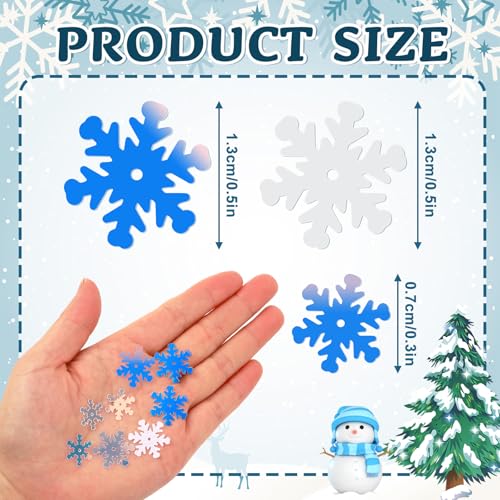 MARFOREVER Christmas Snowflakes Confetti Decorations, Iridescent Clear White Snowflake Table Confetti Mixed Winter Glitter Sequins for Xmas Winter Wonderland Party Home Decoration - style: Winter