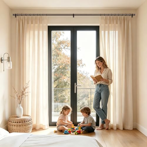 TONIAL Bronze Curtain Rods for Windows 2 Pack, 32 to 86 Inch, Drapery Rod - color: Bronze, size: 32-86"(2 Pack)
