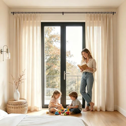 TONIAL Curtain Rods for Windows, 32 to 86 Inch, Bronze, Single Drapery Rod - color: Bronze, size: 32-86"