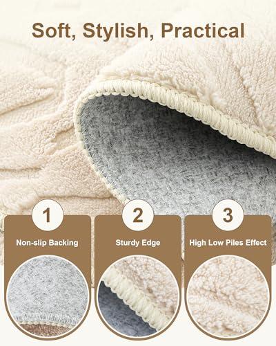 Carvapet 6x9 Area Rug Beige Modern Geometric Maze Washable - color: Abstract Beige, size: 6' x 9' Rectangular
