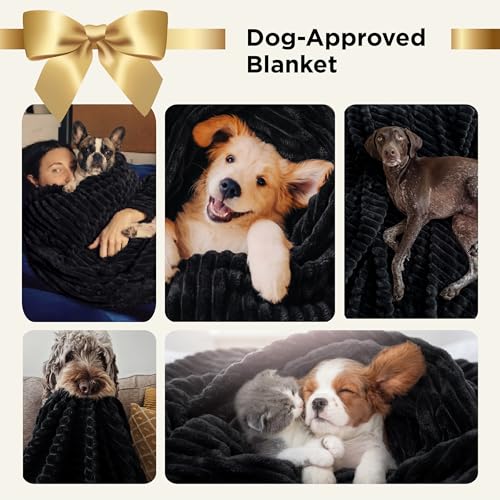 Bedsure Soft Full Size Fleece Blankets for Bed Black 84"x90" - color: Black, size: Full