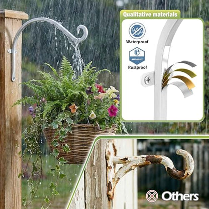 Heavy Duty Plant Bracket Outdoor: 12Inch 2 Pack Hanging Plant Hanger - size: 2W-12“2PCs