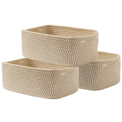KALLAX Small Woven Storage Basket for Organizing, 13.5x9.5x5 inches, 3 Pack - color: Brown, size: 13.5"L x 9.5"W x 5"H