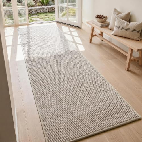 Sunfly 2x7 Runner Rug with Non Slip Rubber Backing Beige - color: Beige, size: 2' x 7' (Rectangular)