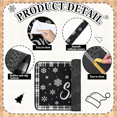 Fourluoo 3 Pcs Christmas Winter Snowman Kitchen Rugs and Mats Decor Set - color: Snow Man