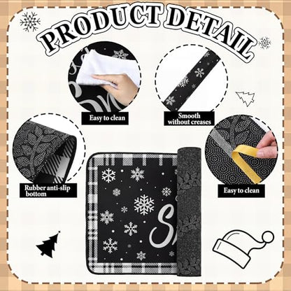Fourluoo 3 Pcs Christmas Winter Snowman Kitchen Rugs and Mats Decor Set - color: Snow Man
