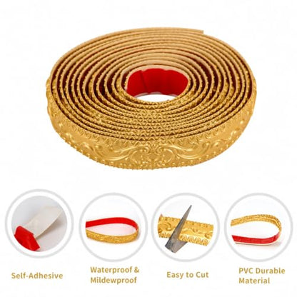 Flexible Molding Trim Wall Trim 16.4 Feet (Warm Gold) - color: Gold