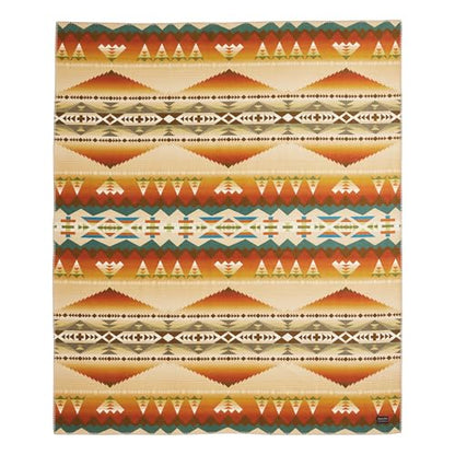 Pendleton Jacquard Unnapped Twin Blanket, 64 x 80 in, Heirloom Virgin Wool - color: Solstice Canyon, size: Twin (64" x 80")