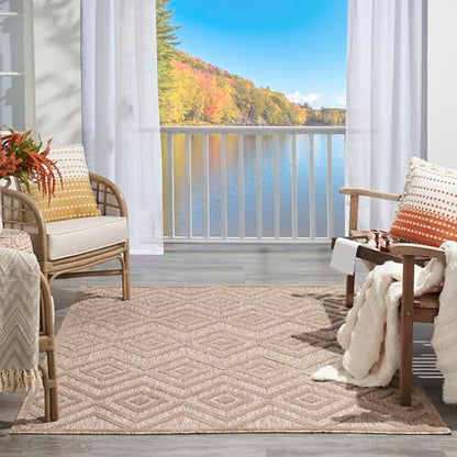 Nourison Home Versatile Natural Beige 6' x 9' Area Rug - Easy Clean, Non Shedding, Bed Room, Living Room, Dining Room, Kitchen (6' x 9') - color: Natural Beige, size: 6' x 9' (Rectangular)