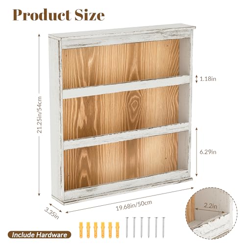 Nisorpa 3 Tier Spice Rack Wall Mount, 19.68 x 3.35 x 21.25 Inches - color: Pine