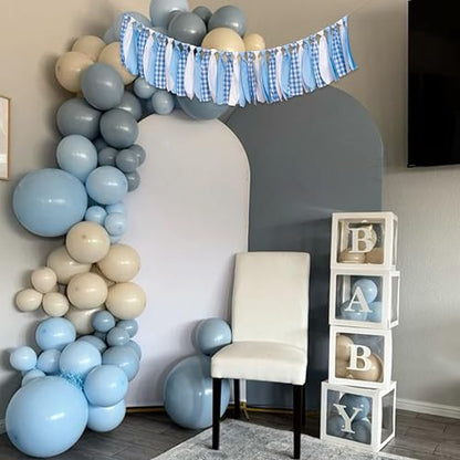 Blue and White Gingham Banner/Garland - color: Blue