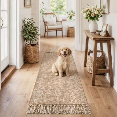 Collive Bathroom Runner Rug, 2' x 5' Modern Farmhouse Kitchen Rugs - color: Tan/Cream, size: 2' x 5' (Rectangular)