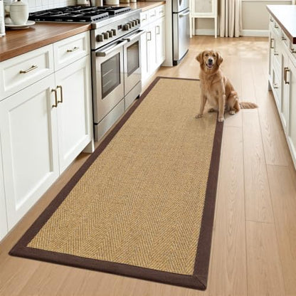 DEXI Jute Runner Rug 3x10, Rug Runners for Hallways, Natural/Brown - color: Natural/Brown, size: 3' x 10' (Runner)