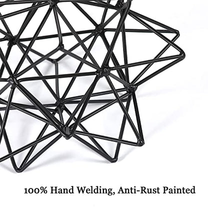 Metal Table Top Decor, 3D Metal Geometric Sculpture - color: Black