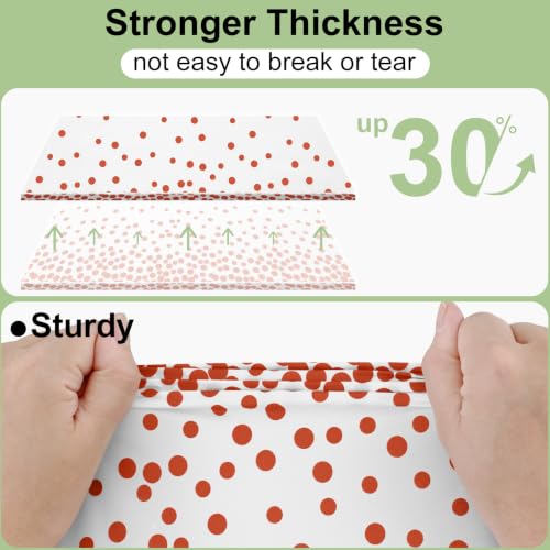 Smiry Disposable Rectangle Plastic 54 x 108 Inch Table Cloth 3 Pack - color: White and Terracotta