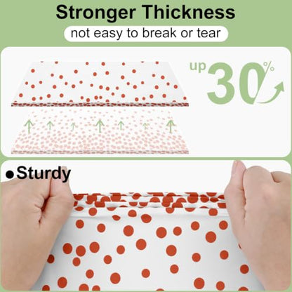Smiry Disposable Rectangle Plastic 54 x 108 Inch Table Cloth 3 Pack - color: White and Terracotta