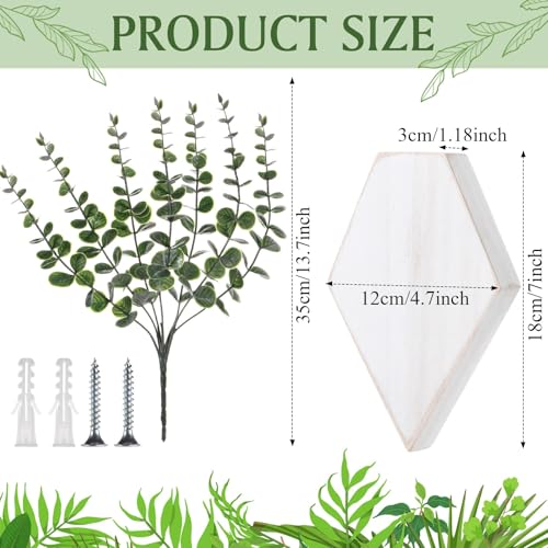 Chunful 2 Pcs Wooden Wall Planter Decor,Retro White,7.1 x 4.7 x 1.2 Inches - color: Retro White, size: 7.1 x 4.7 x 1.2 inches