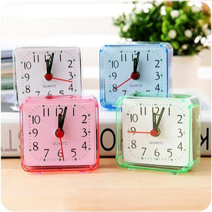 Transparent Mini Square Alarm Clock, Silent, Digital, for Desk, Table, Bedroom, Large Display for Elderly, Home Decor