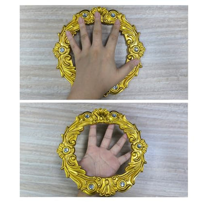 2 Pack Gold Crown Curtain Tiebacks, Gold Round Drapery Holdbacks - style: Gold Crown