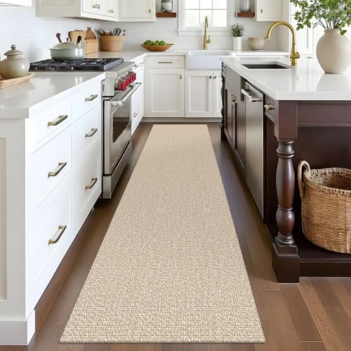 EARTHALL Washable Runner Rug, Non Slip Entryway Runner, 2x8 Ft, Sand/Beige - color: Sand/Beige, size: 2' x 8' (Rectangular)